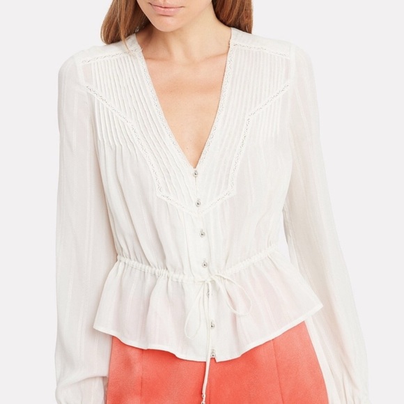 Veronica Beard Tops - Veronica Beard Phoebe Blouse Cream Silk Blend